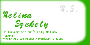 melina szekely business card